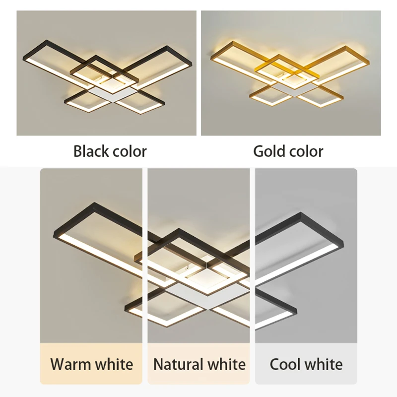 Nordic Modern Led Ceiling Lights for living room bedroom lustre led home decor Dimmable Ceiling light Black/Gold Lamp