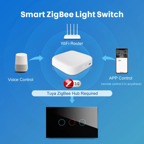 AVATTO-Tuya Zigbee 스마트 스위치, 중립 와이어 필요 없음, 스마트 홈 중립 와이어 US 1/2/3 /4 Gang Alexa, Google 홈과 함께 작동 2
