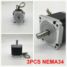 

3PCS 8.5Nm Nema34 Stepper Motor 118mm Length 6A 1220Oz-in 2ph 4 Wires High Torque for CNC Router Lathe