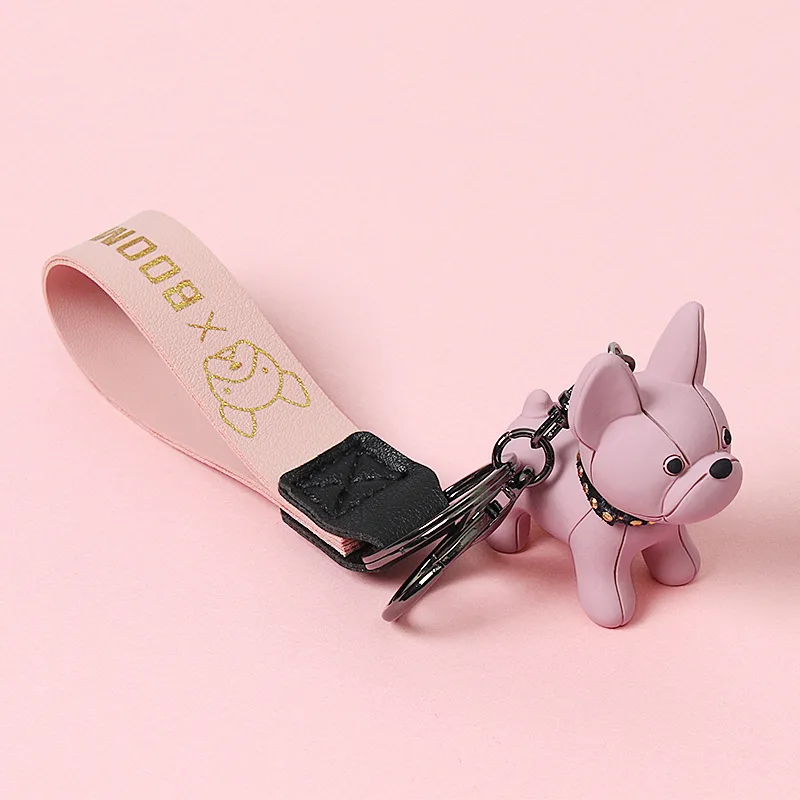 Porte-clés En Cuir PU Avec Pendentif En Forme De Chien