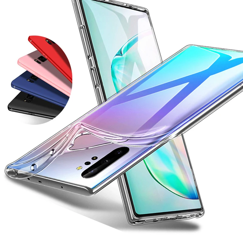 Мягкий чехол для Samsung galaxy Note 10 S20 S10e 9 8 7 Plus A70 A50 A40 A20e прозрачный samsung note plus