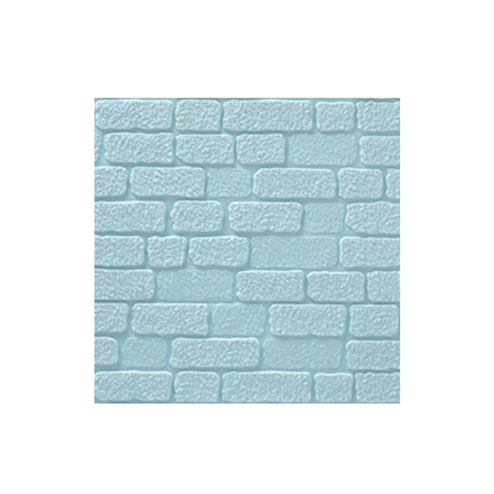 70x70 см 3D пенопластовые текстурированные наклейки на стену DIY кирпичные водонепроницаемые самоклеющиеся настенные панельные обои для дома, спальни, ТВ фон Декор - Цвет: Light blue