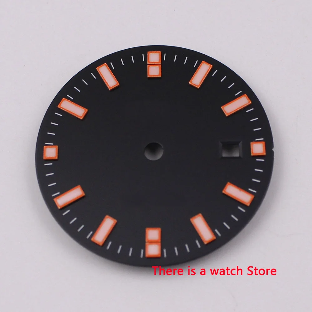 31.5mm Black Watch Face Men's Date Window Dial Fit For MINGZHU 3804(GMT) Automatic Movement | Наручные часы