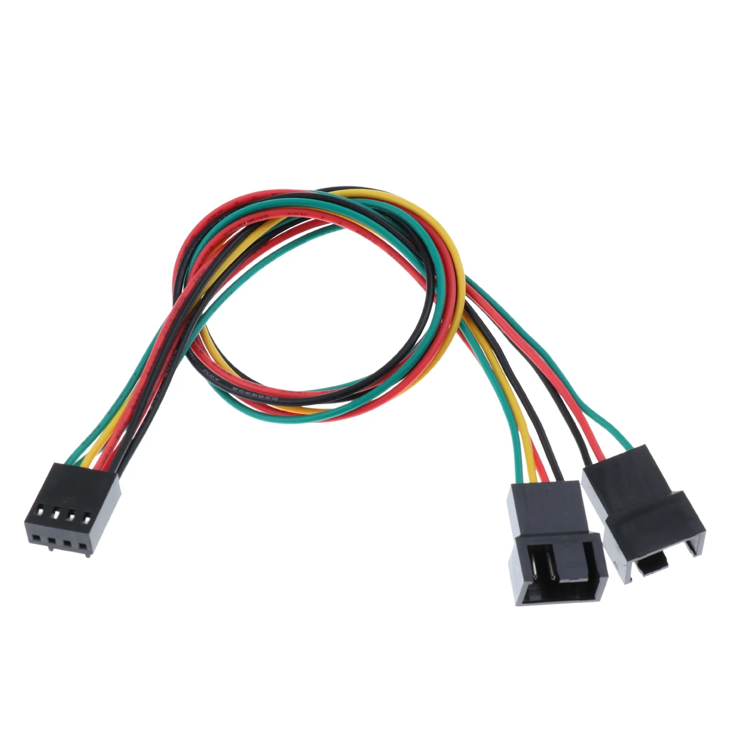 4pin 1 to 2 Ways Connector PWM Fan Power Supply Y Splitter Extension Cable 30CM