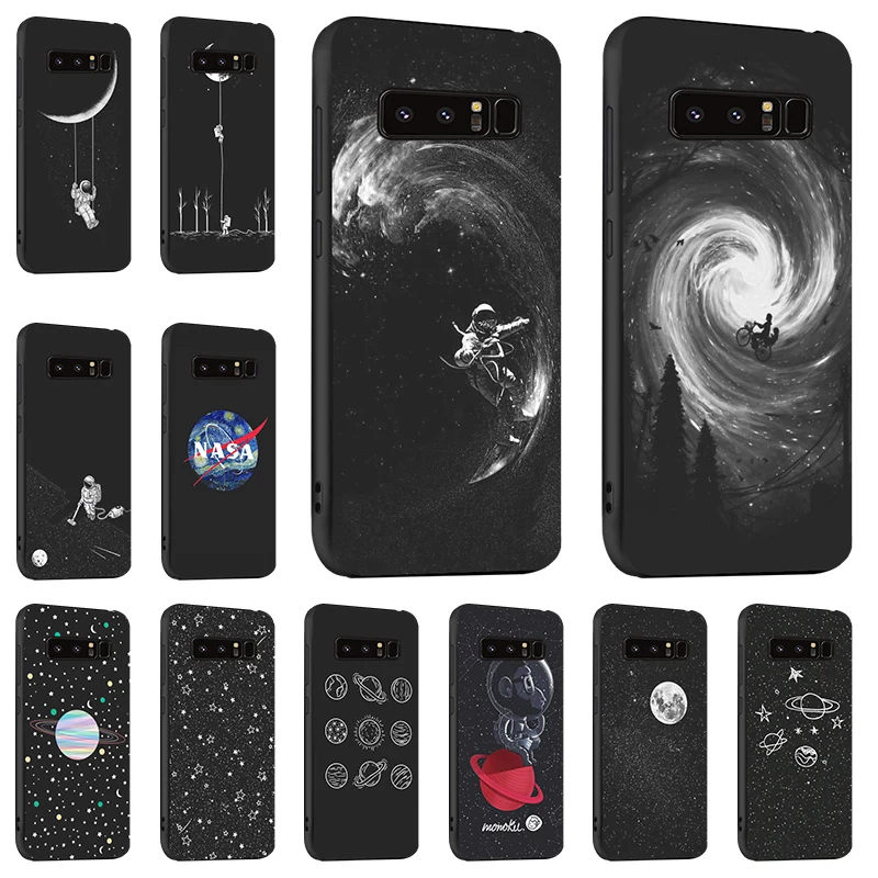 

Fashion Black Silicone Case For Samsung Galaxy Note 8 9 Case For Samsung S8 S9 Plus S7 Edge M10 M20 M30 Cover Soft TPU Bumper