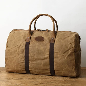 

Vintage Canvas Large Weekender Bag Overnight Travel Bags Simple Style Duffle Bag Canvas Leather Gym Bags