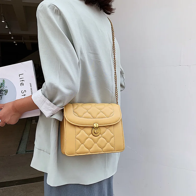 

Korean-style Car Suture Shoulder Bag Women's 2019 New Style Square Sling Bag Versatile Cloud Shoulder Bag WOMEN'S Bag suo kou ba