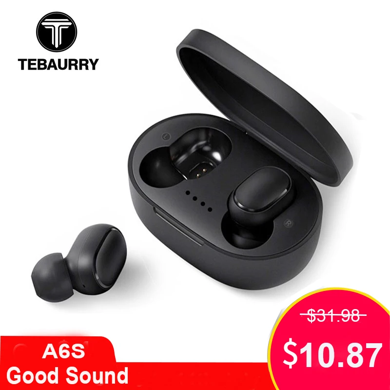 

A6S 5.0 TWS Bluetooth Earphone VS Redmi Airdots Wireless Headphone Stereo Headset Mini Earbuds for Xiaomi iPhone Huawei Samsung