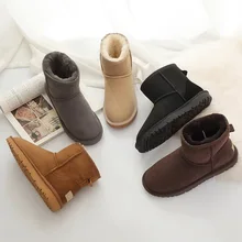 Dumoo/зимние ботинки из натуральной кожи на меху; женские ботинки высокого качества в австралийском стиле; Зимние женские ботильоны; теплые ботинки; botas mujer; большие размеры