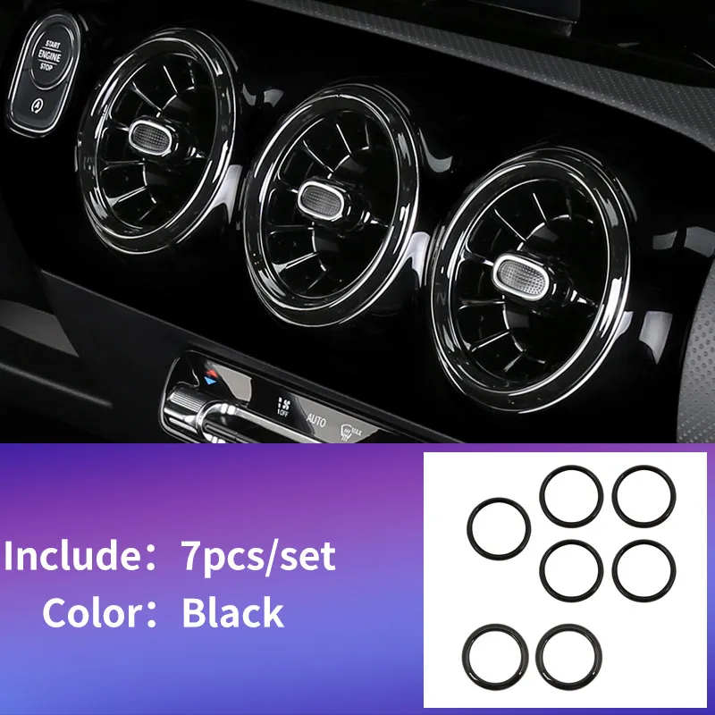 Инструмент розеток для Mercedes w177 amg/classe mercedes classe w177 clase планки/a180 Mercedes a класса w177 аксессуары - Название цвета: gloss black 7pcs