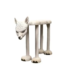 

Solid Wood Hand Carved Large Alpaca Shoe Changing Stool Network Top Ten God Beast Grass Mud Horse Stool Internet Celebrity CD