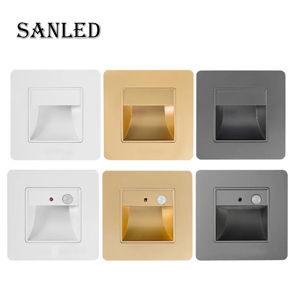 Led light, led wall lamp, wall light SANDIY Wall Lamp Recessed Step Light 2W 3W Led Stairs Lighting Interior Nightlights for Corridor Bathroom Ladder Luminaire 86Box