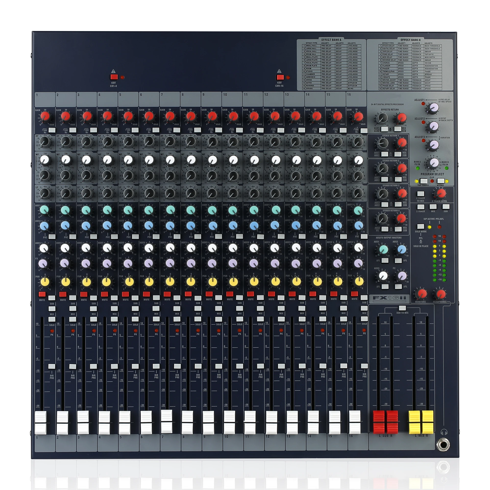 MultiPurpose Efeito Digital Audio Mixer Console, 16 Canais, FX16ii