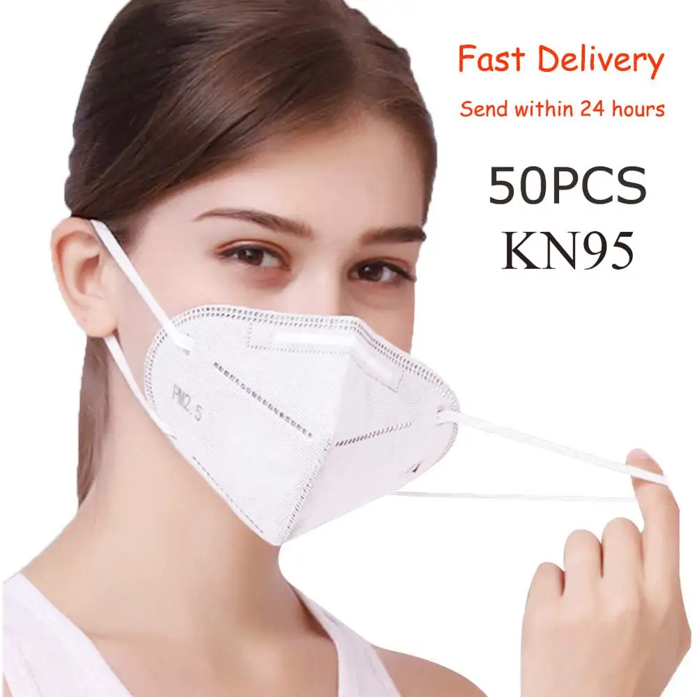 

50PCS N95 Mask KN95 Face Mask PM2.5 4-Layer Adult Masks Anti-fog Haze Dustproof Non-Woven Fabrics Mask Reusable Mask Dust Masks