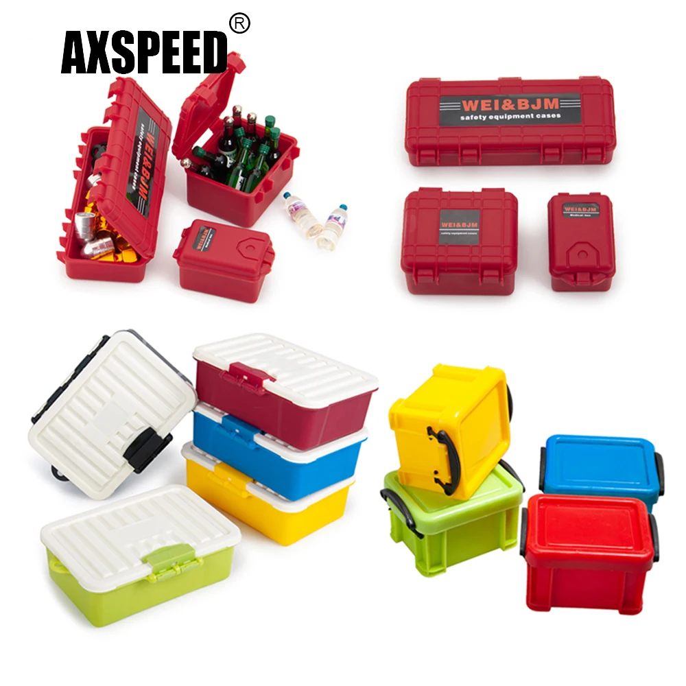 3Pcs Red Plastic RC Car Storage Boxes - Roof Rack Decoration For 1/10 Scale Crawlers (TRX4, SCX10, Axial) - View #7