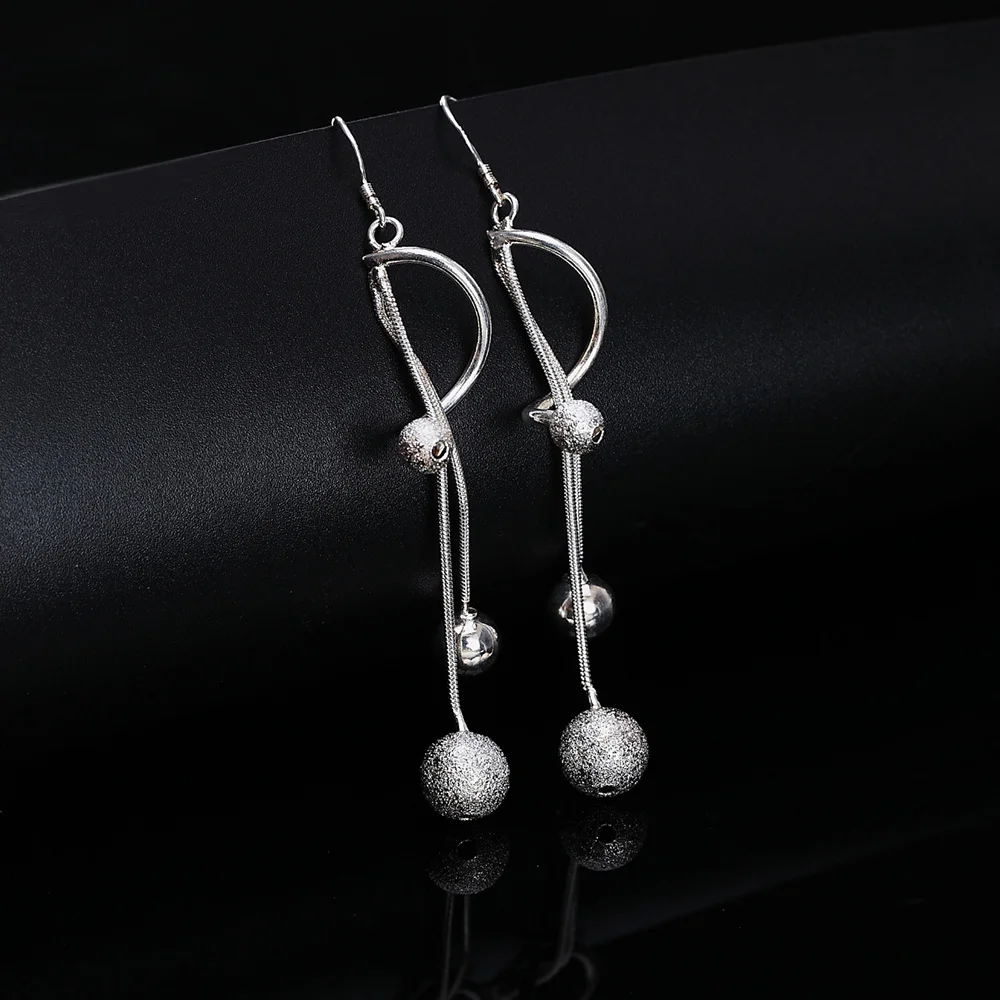 Silver Earrings 925 silver color women classic jewelry earrings