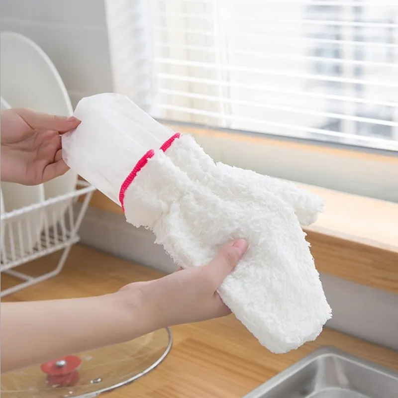 Перчатки PEVA из бамбукового волокна, нескользящие перчатки для мытья посуды, для уборки ванной комнаты, для домашней кухни, водонепроницаемые перчатки для чистки