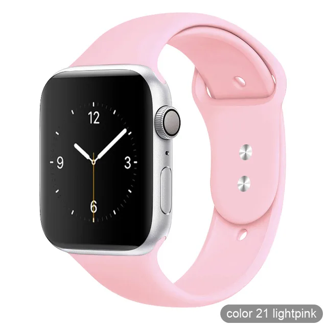 21 Light pink Спортивный ремешок ProBefit weiche Silikon для Apple, Uhr, 4, 3, 2, 1, 38 мм, 42 мм, Gummi, нарукавная повязка, für Iwatch, серия 4, 40 мм, 44 мм - Цвет ремешка: 21 Light pink