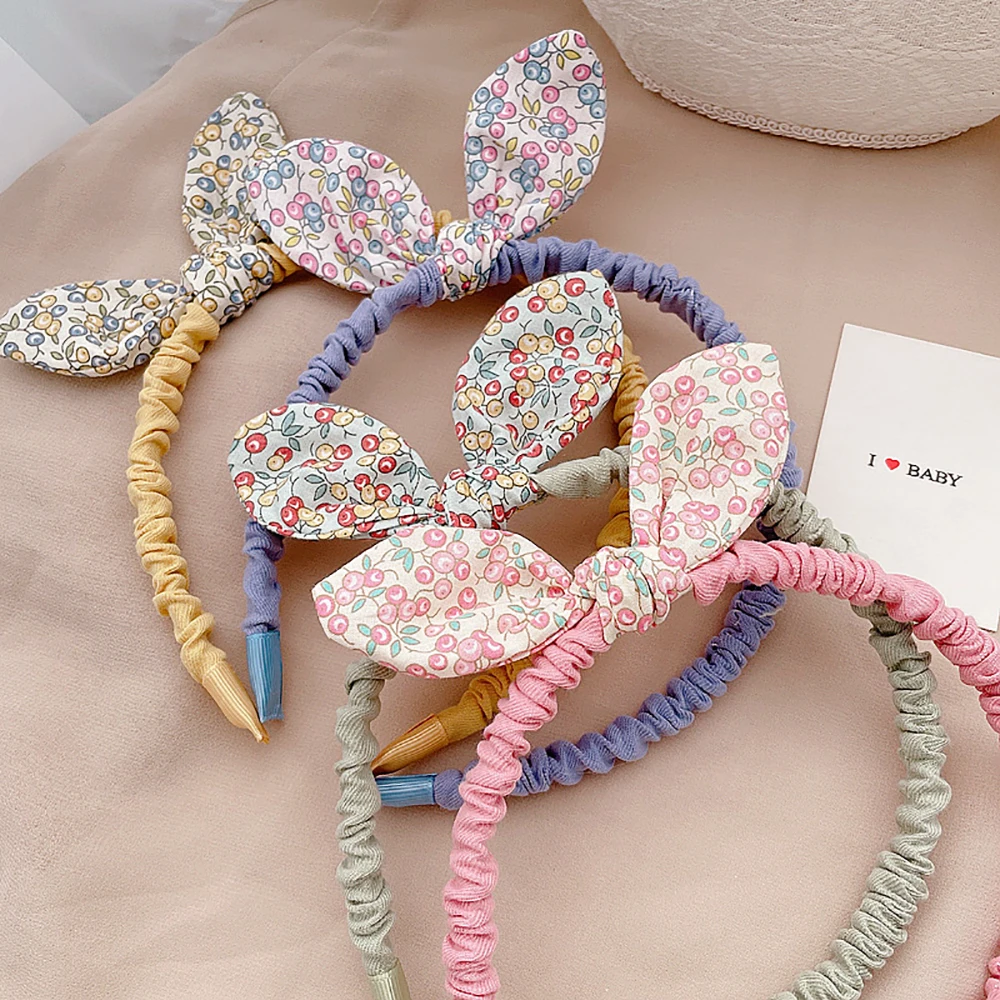 Hairband impressa flor para meninas do bebê Pano lindo bonito