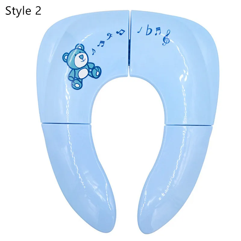 Портативный детский дорожный горшок для сиденья детский складной Туалет обучающее сиденье Чехол для малыша моча помощник Подушка Детский горшок местный - Цвет: style 2-blue bear