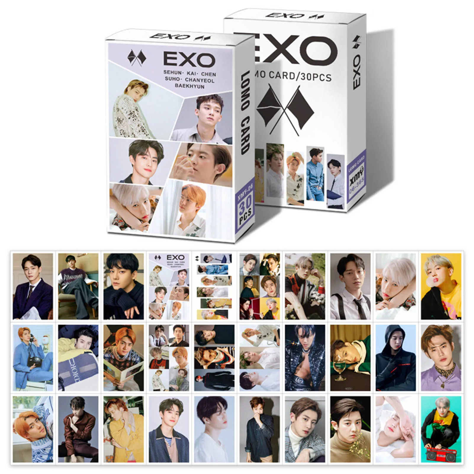 30Pcs/Set EXO Poster Lomo Cards New Fashion Photo Card Postcard Kawaii Stationery Gift