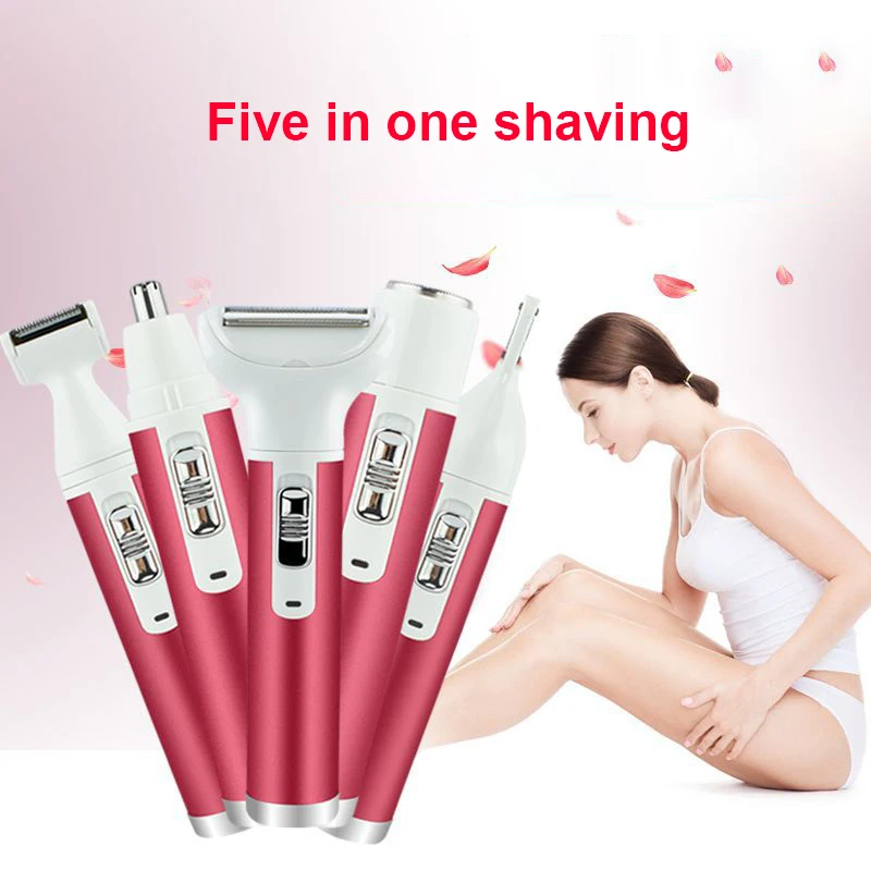 5 In 1 Women Shaver Painless Hair Removal Epilator Shaving Safety Charging Stripper Electric Razor Body Eyebrow Repair | Красота и