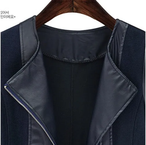

Ozhouzhan 2017 Autumn New Style Europe And America Pu Short Coat Fat Mm Elegant Slimming Jacket WOMEN'S Coat