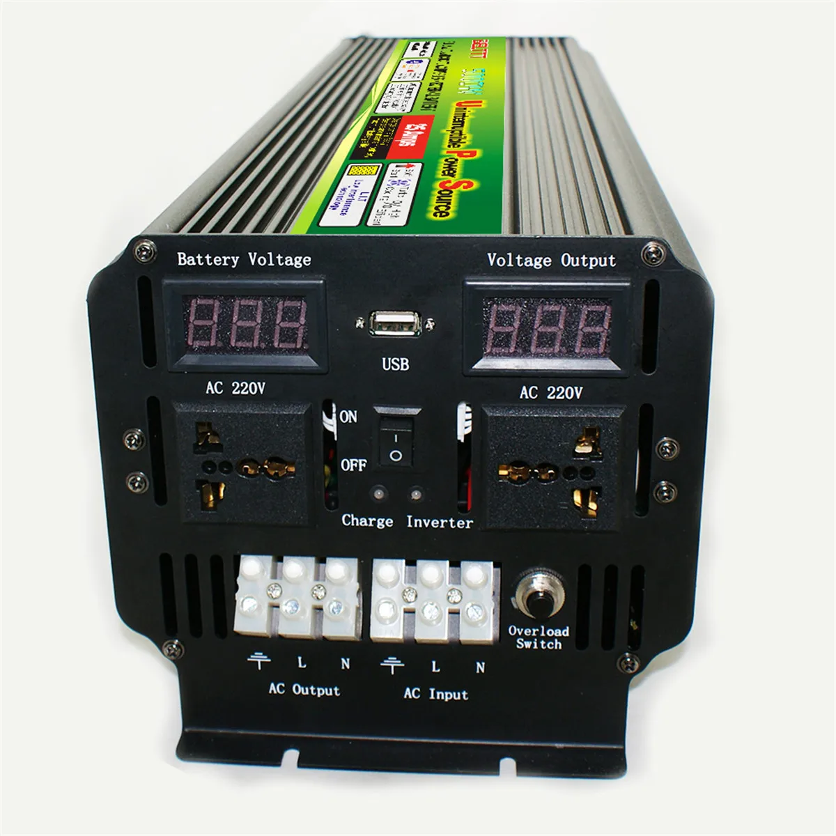 10000 Вт(Пиковый) 12/24V до 220V UPS инвертор для солнечных/ветра Перезаряжаемые ЖК-дисплей Дисплей 5000 Ватт/модифицированным синусом, конвертер