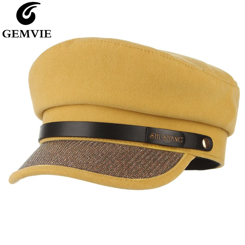 

GEMVIE Baker Boy Cap New Flat Top Newsboy Cap For Women Fall Winter Hat Military Sailor Fisherman Cap Visor Beret Fiddler Hat