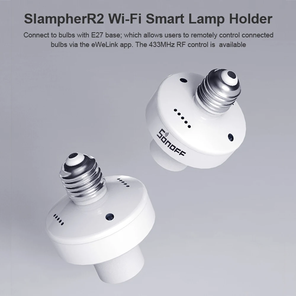 3 шт. держатель для лампы Sonoff Slampher R2 433 МГц RF Smart светильник E27|Модули умного дома| |