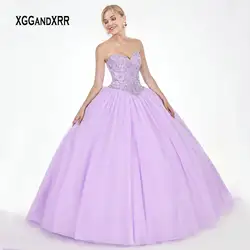 Романтическое фиолетовое бальное платье пышные платья 2019 милое 16 платье с курткой