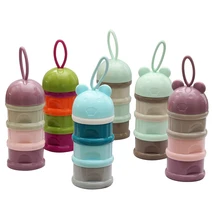 Новая портативная коробка для хранения еды с лягушкой, трехслойные нагрудники для детей с порошком молока, необходимые крупы, милые Экологичные зеленые