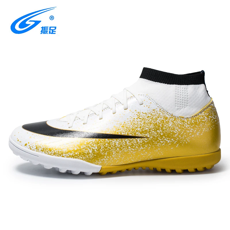 ZHENZU Man High Top Ankle Football Shoes Flat Classic Soccer Boots Women Sneakers Lightweight Kids Indoor Turf Futsal
