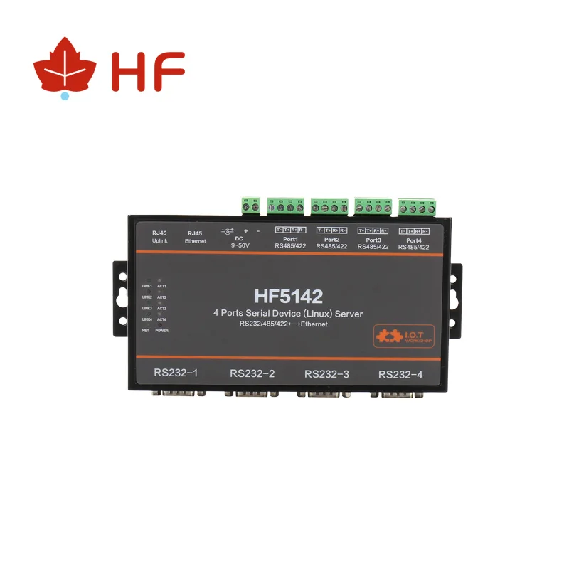 HF5142B 4 Порты RJ45 RS232/485/422 Serial к Ethernet RTOS последовательный сервер конвертер устройство