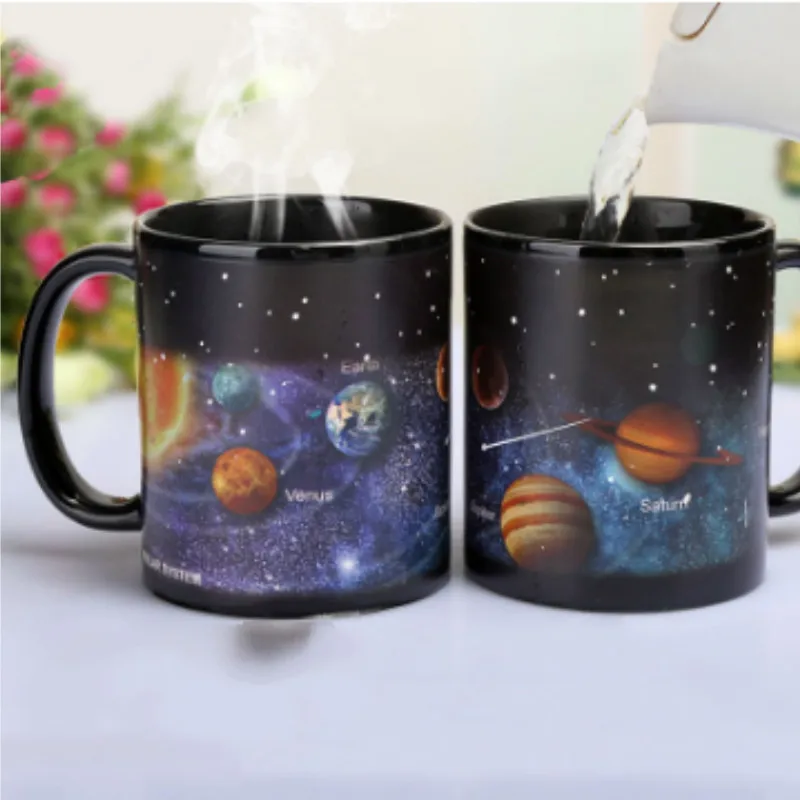 New color changing ceramic cup color coffee cup milk cup friend gift student breakfast cup star solar system cup WJ10161