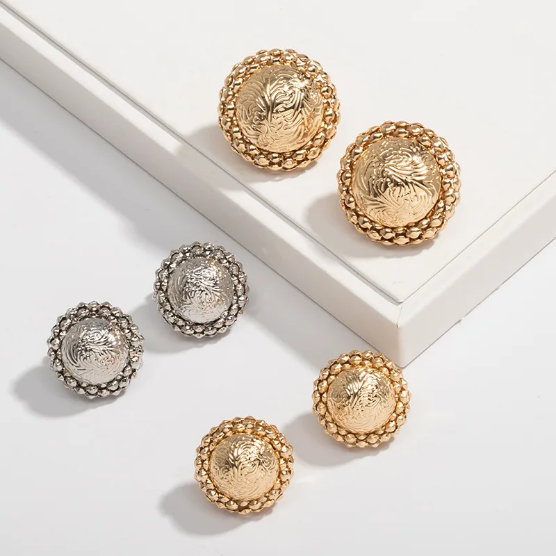 

Korean fashion gold silver color circle stud earrings for women simple geometry earring girl statement jewelry 2019