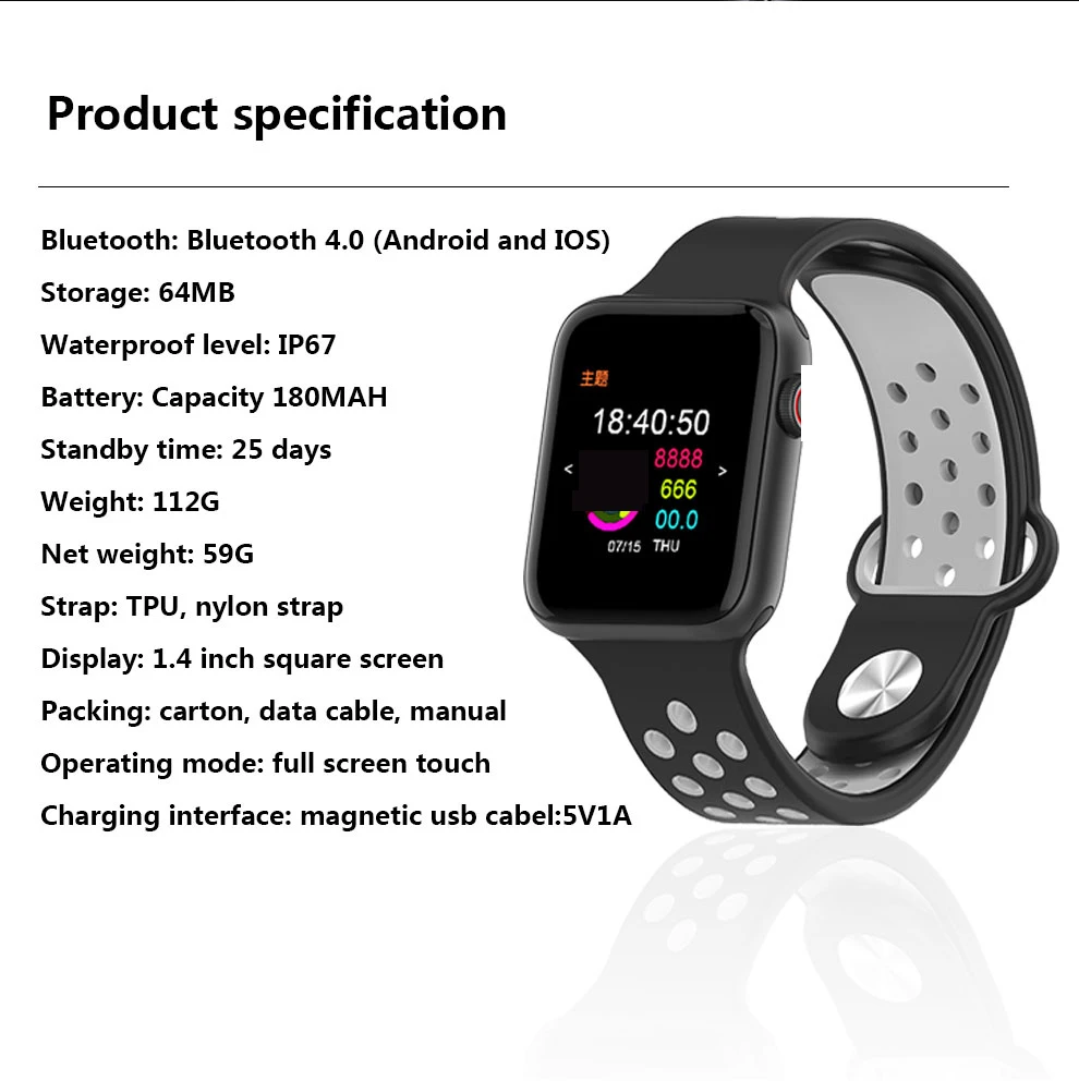 1," Полный сенсорный смарт-часы для мужчин фитнес-браслет сердечного ритма PK P68 W34 Iwo 9 женские часы SmartWatch iwo 8/Iwo 10 для Apple IOS Android