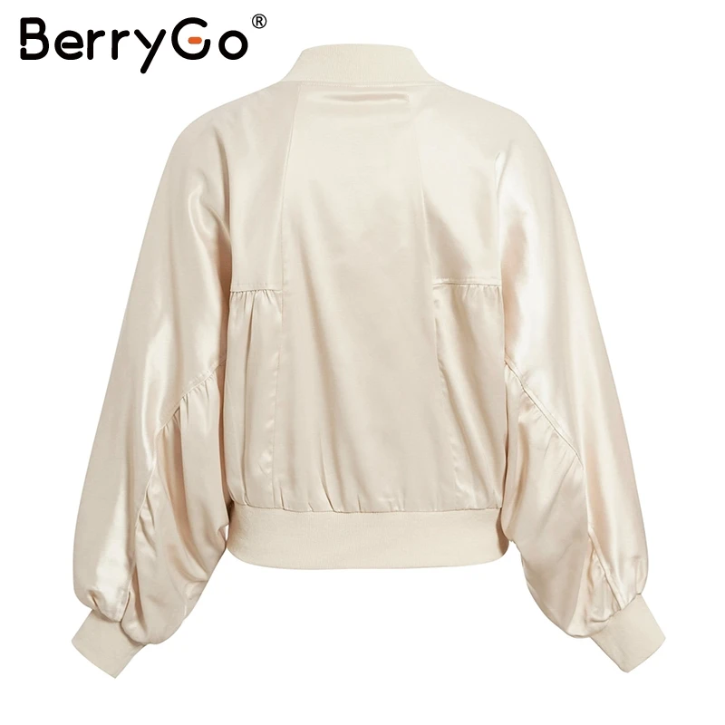 BerryGO Harajuku Женская куртка с рукавами «летучая мышь», пальто, осенняя Женская куртка-бомбер, негабаритная куртка, пальто, Повседневная Уличная женская верхняя одежда, пальто