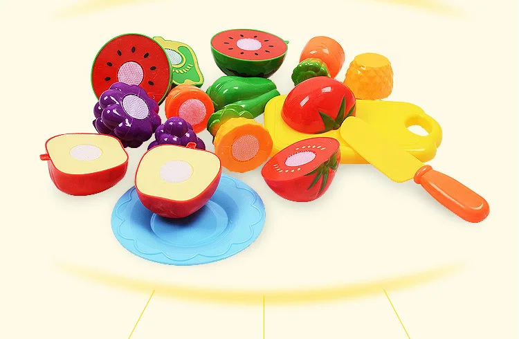 Children Play House Toys Kitchen Toy Fruit& Vegetable Slicer Cutting Educational Early Childhood Toy