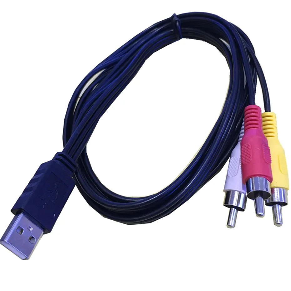 VCD DVD USB штекер к 3 RCA адаптер AV Аудио Видео кабель Шнур 1 5 м|Кабели VGA| |