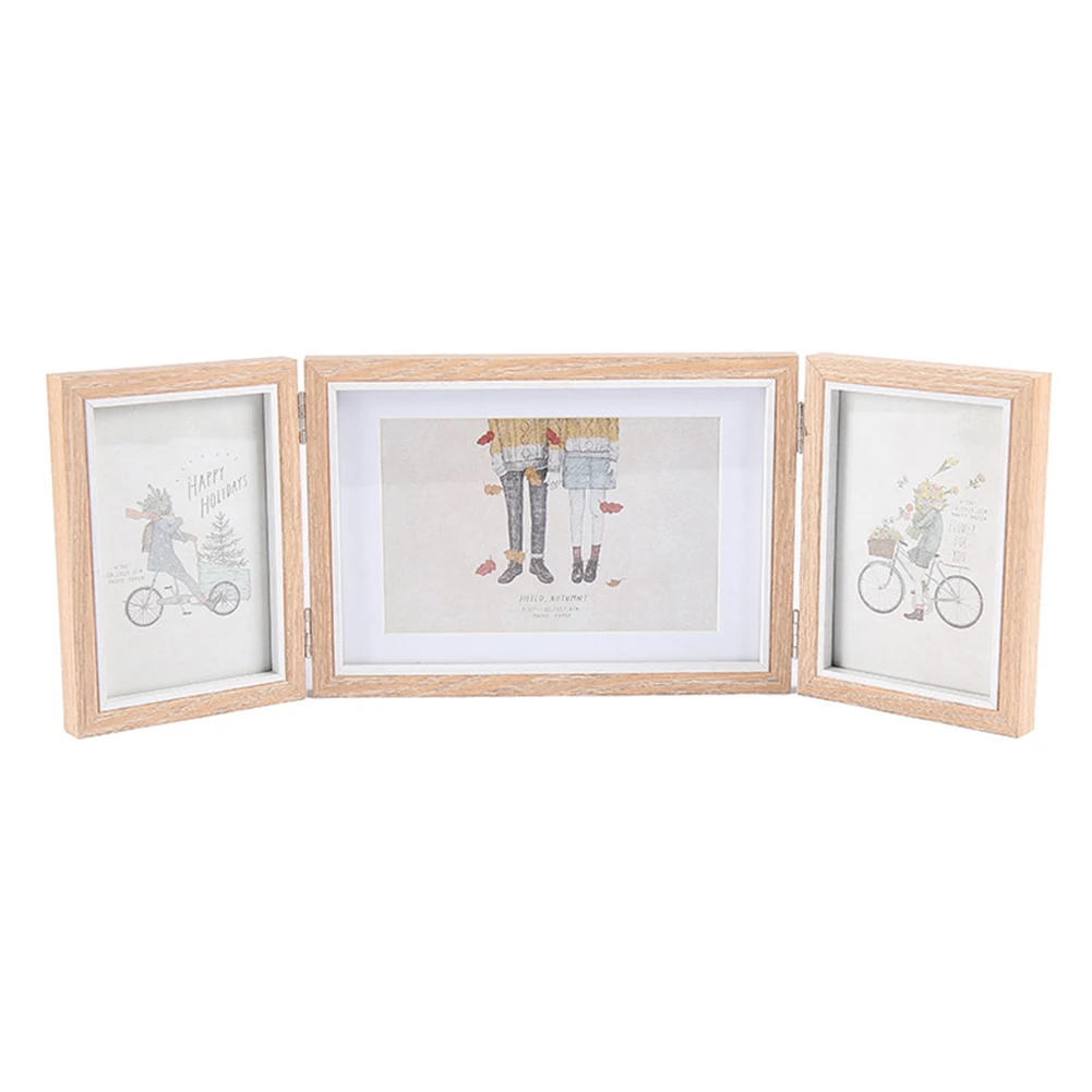 Домашняя Декоративная Гостиная картина для хранения влюбленных дисплей орнамент галерея три складной студенческий Подарок детская деревянная фоторамка