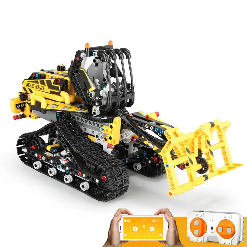 

873PCS Remote Control City Engineering Truck Forklift With App Control Building Blocks Technical RC Car Toys for Kids