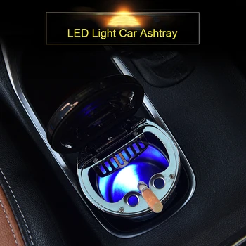 

Car Ashtray LED Light Ash Tray ABS Cup Portable Smokeless Auto Ashtray Flame Retardant Cigarette Holder Box