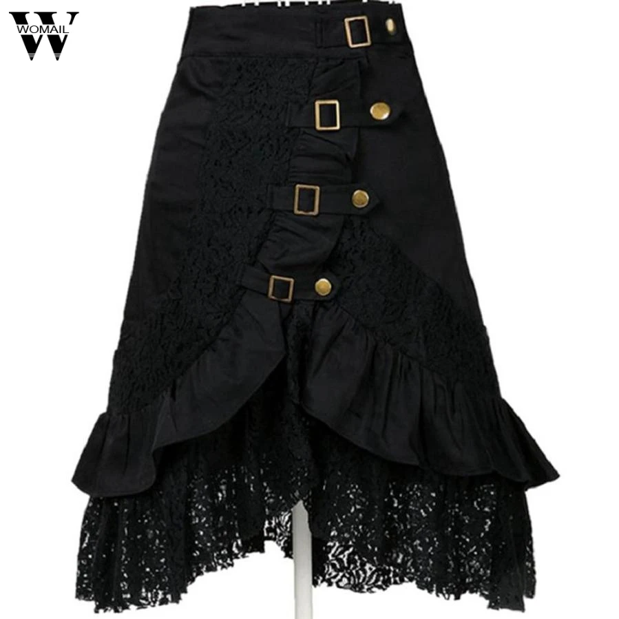 Женская сексуальная юбка в стиле стимпанк вечерние юбки панк готика ретро