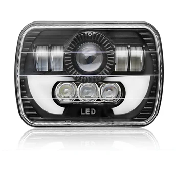 

Led Rectangular Headlight Projector 7X6 Inch Sealed Beam Replacement High / Low Beam DRL for Herdsman's Headlight Bulb