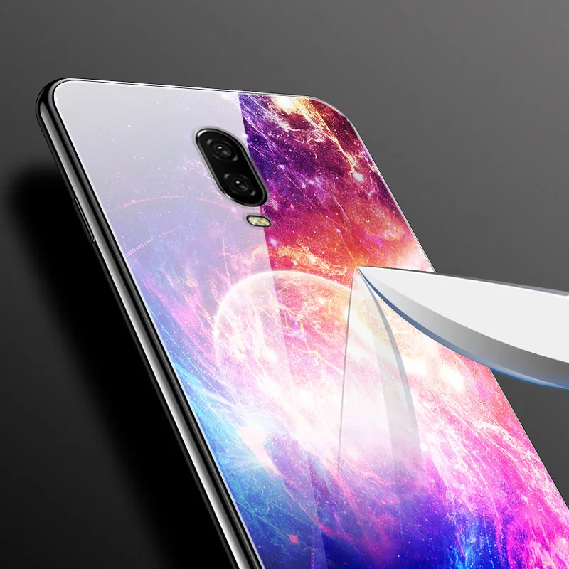 Чехол из закаленного стекла для Oneplus 6T One Plus 6 7 7 Pro, силиконовый бампер, жесткий чехол с рисунком для Coque Oneplus7 1+ 7 чехлов