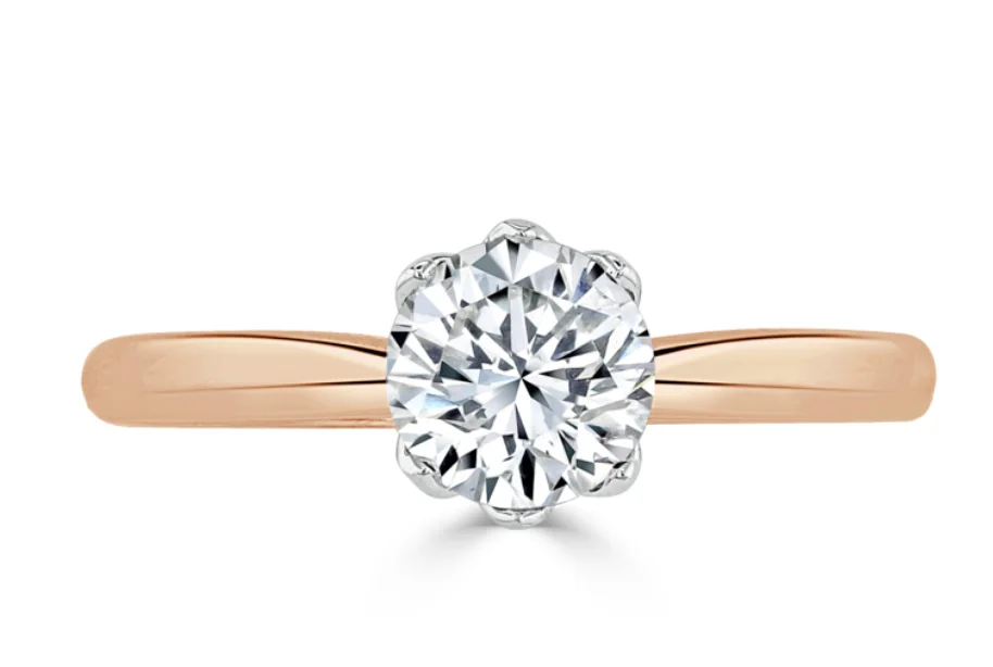 D цвет 6,5 мм 1ct круглый блестящий огранка лабораторный Grown Moissanite 14k Engagaement кольцо