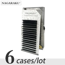 NAGARAKU 6 чехлов набор 7~ 15 мм микс 16 рядов/поднос норка наращивание ресниц натуральные ресницы Индивидуальные ресницы макияж cilios