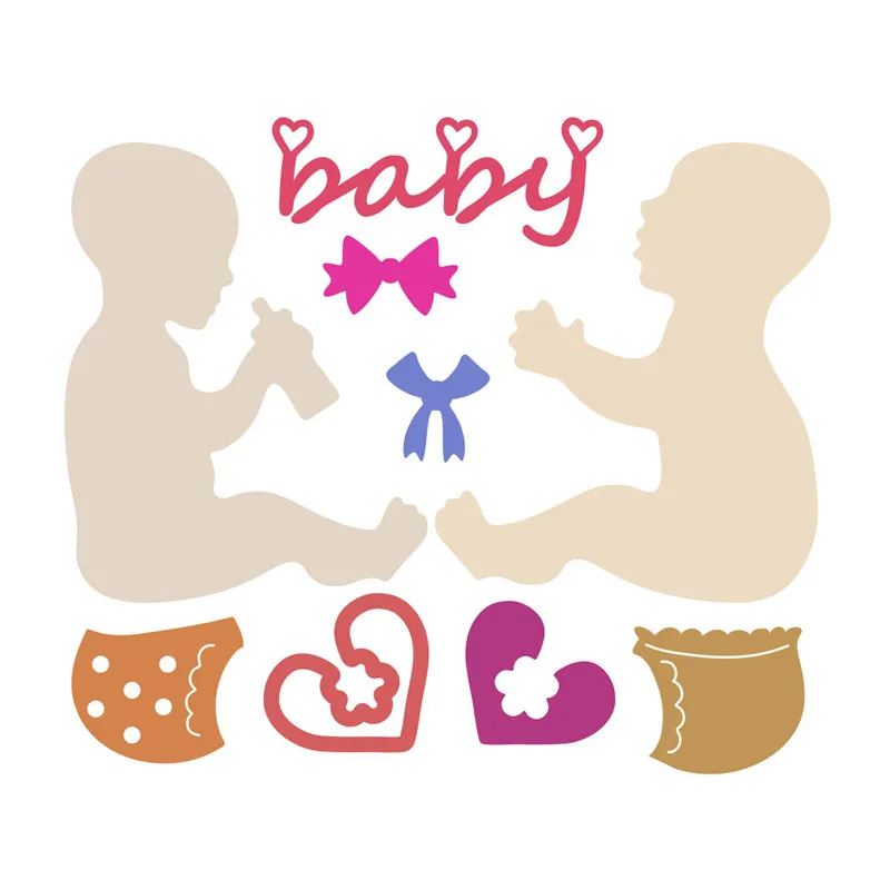 

Naifumodo Two Little Children Metal Cutting Dies New 2019 Craft Dies Scrapbooking Album Embossing Stencil Die Cut Decor
