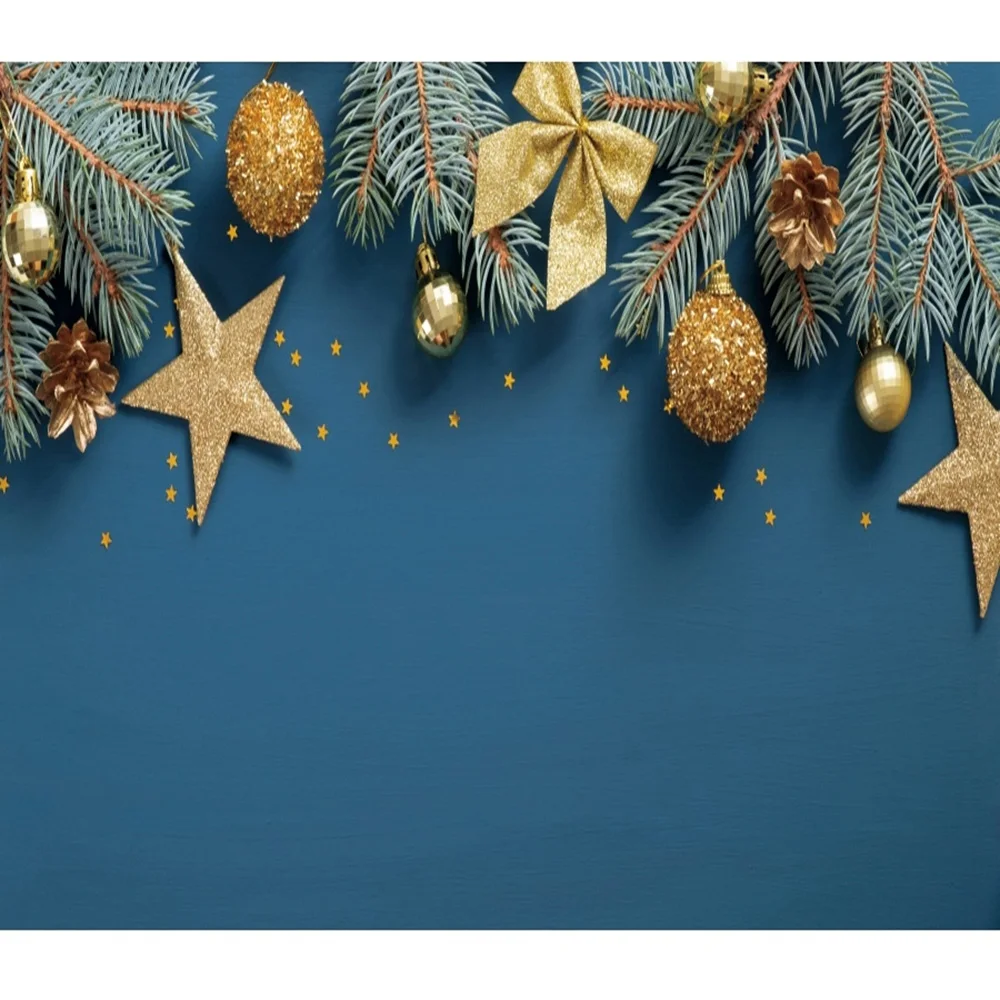 Pano de Fundo do Bebê Backdrops para Photo Scopiso Natal Dourado Estrela Ramos Bola Fotografia Studio Vinil Photophone - Image 3